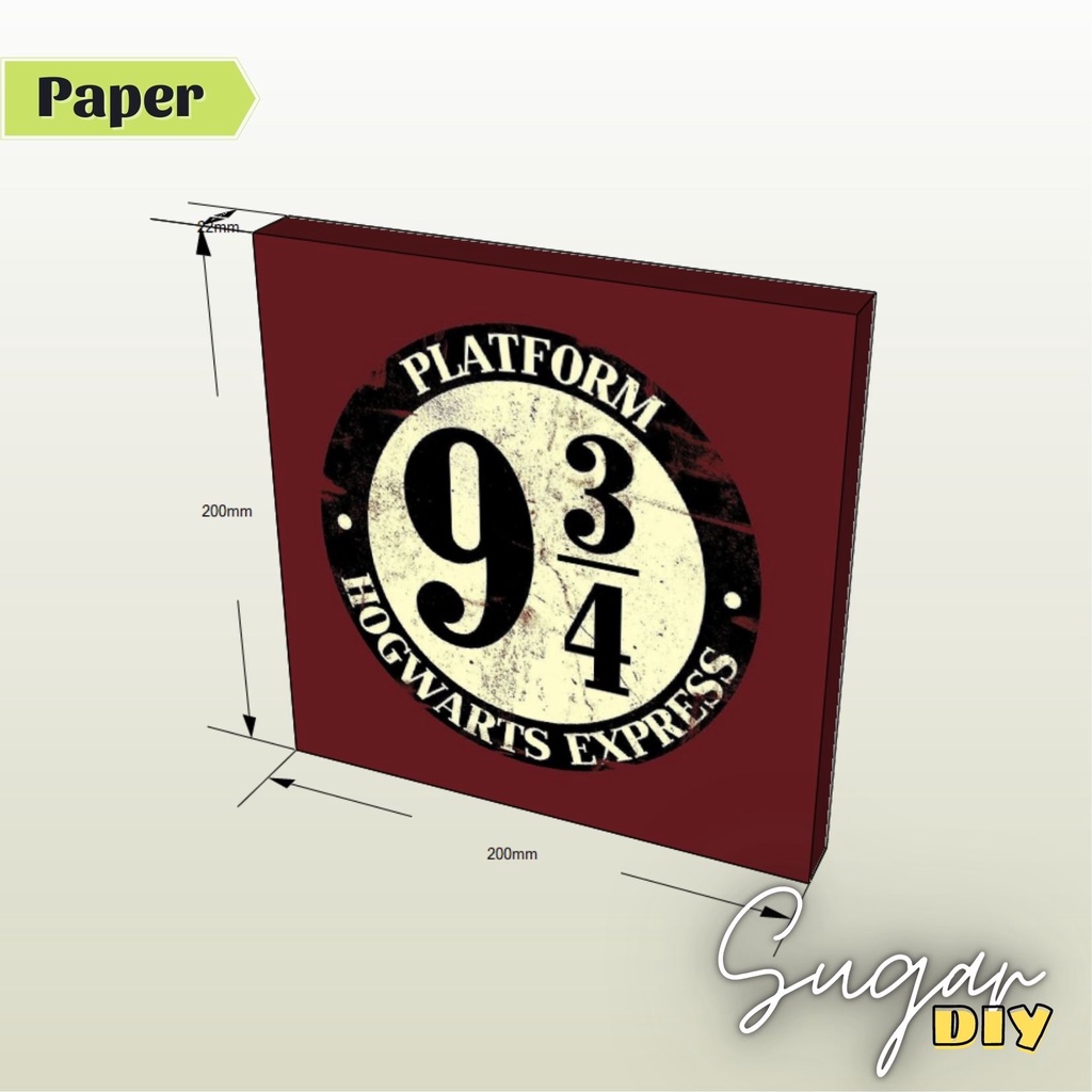 Box trang trí Harry. Potter - Mô hình giấy DIY trang trí có màu