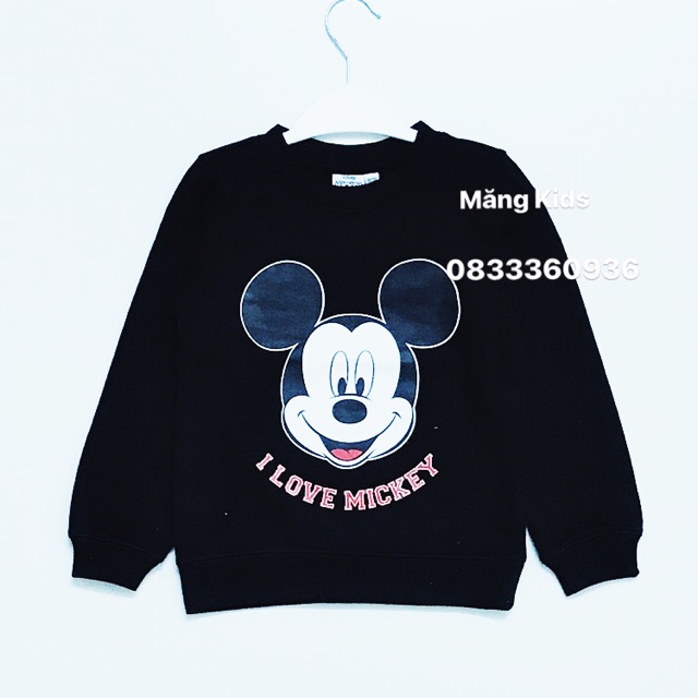 Áo Nỉ Bé Trai Đen Mickey