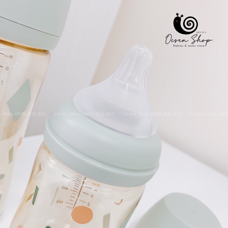 Bình sữa Moyuum Cloud, mẫu mới Nội địa Hàn Quốc 170/270ml và phụ kiện núm ti silicone mềm, nhựa PPSU,chống sặc tốt