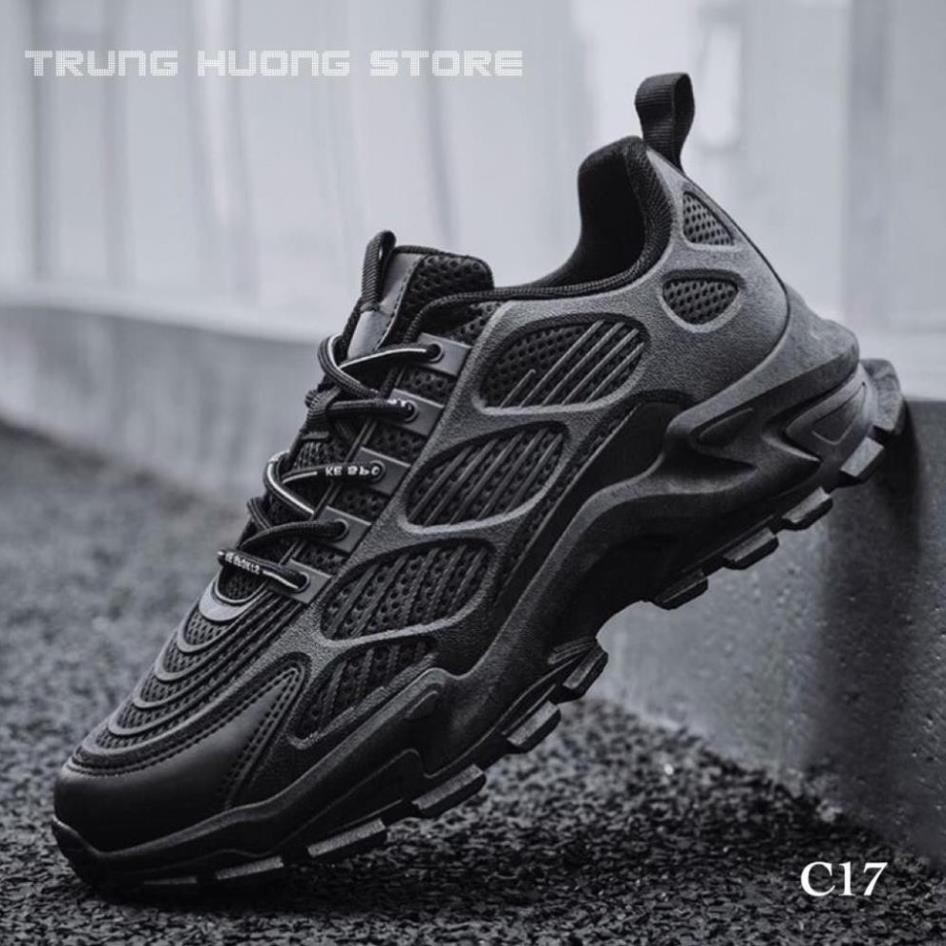 [Sale 3/3] Giày Nam Thể Thao Cao Cấp ⚡️𝐂𝐇𝐈́𝐍𝐇 𝐇𝐀̃𝐍𝐆⚡️ Trung Hương Fashion Sport Black B74 Sale 11 -