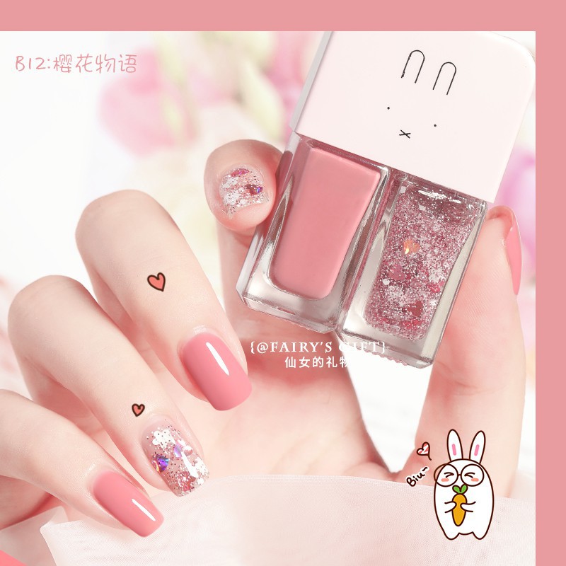 Full Set 2 Chai Sơn Móng Tay Nhũ + Lì Fairy's Gift 2*6ML