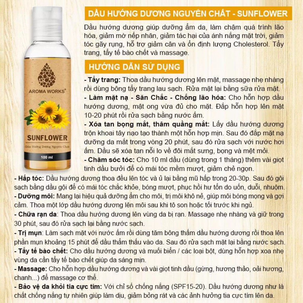 Dầu Nền Nguyên Chất Aroma Works, Dầu Neem, Dầu Thầu Dầu, Mù U, Argan, Jojoba