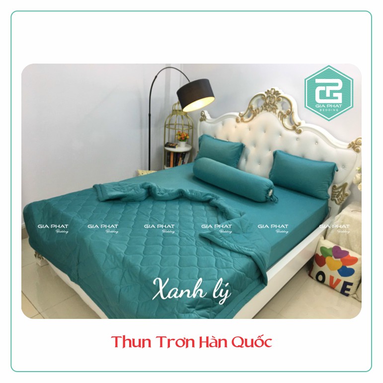 Link 2 - Bộ ga gối, Drap Thun Lạnh Hàn Quốc {4 món} họa tiết trơn 1 màu cao cấp