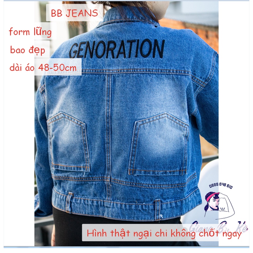 [Giá tốt] Áo khoác jean nữ Original Genoration Mickey form lững cao cấp size 39-58kg mặc đẹp