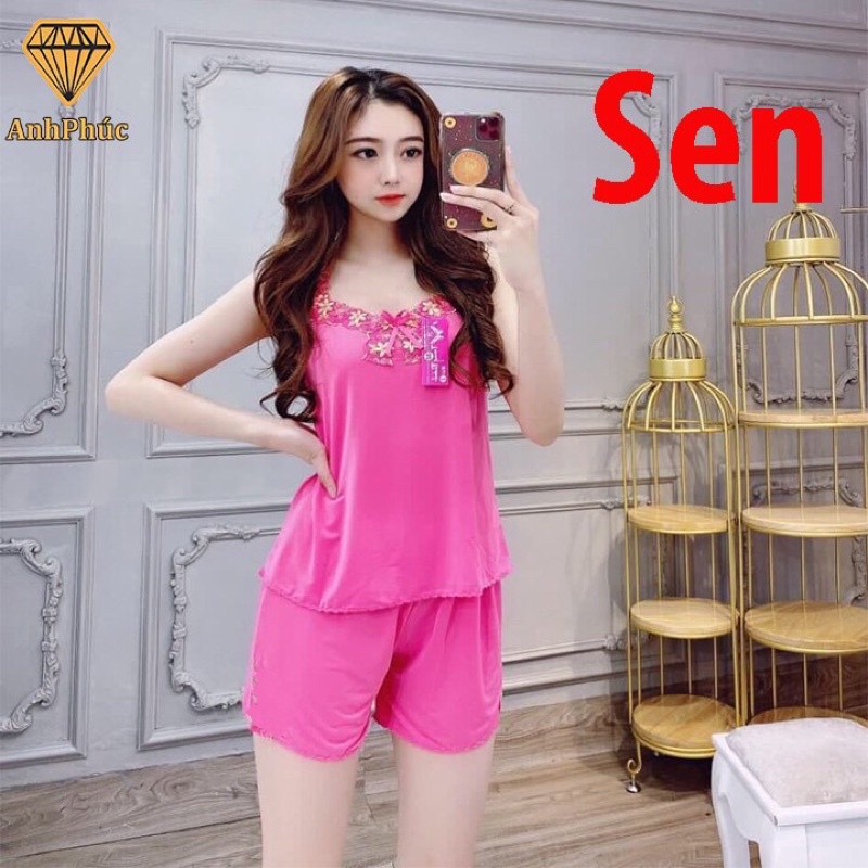 [Có size 45-75kg] Đồ bộ nữ, bộ đùi thun lạnh dây bản ren