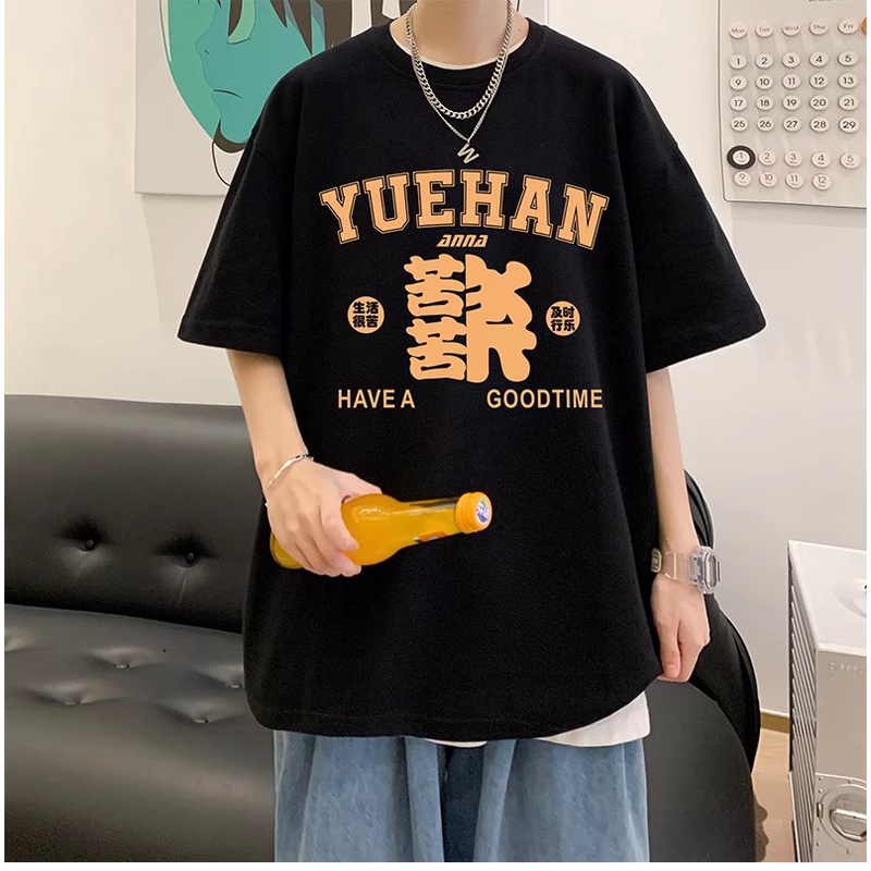 Áo Thun Tay Ngắn Dáng Rộng In Chữ Phong Cách Hip Hop Thời Trang Mùa Hè Cho Nam Giới [M-8XL]