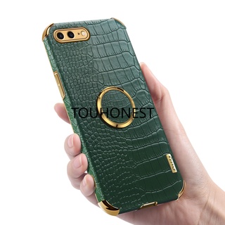 Ốp Lưng Điện Thoại Mềm Dành Cho Casing For iPhone 14 Pro Max Case For iPhone 7 Plus Case For iPhone 8 Plus Case For iPhone SEE Crocodile Pattern Soft Leather Ring Phone Case