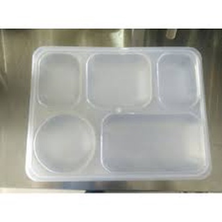 khay cơm inox/ khay chia cơm học sinh, văn phòng 5 ngăn BL