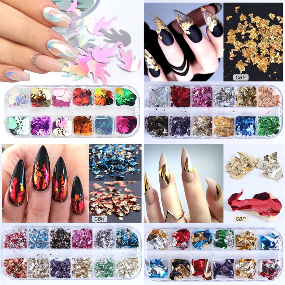Phụ Kiện Sequin Vỏ Sò Lấp Lánh Tự Nhiên Trang Trí Móng Tay Nghệ Thuật