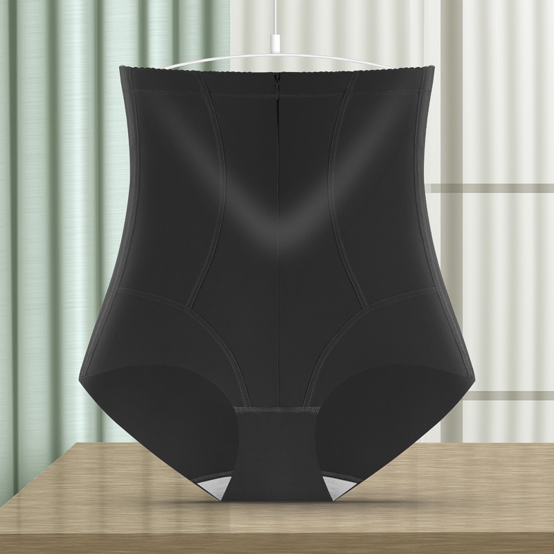 Quần Lót Định Hình Cơ Thể Eo Cao Bằng Lụa Lạnh Có Dây Kéo Chống Chói Hông Giữ Ấm Nâng Hông Chống Chảy Xệ Quần Lót Lưng Cao Không Đường May Định Hình Cơ Thể