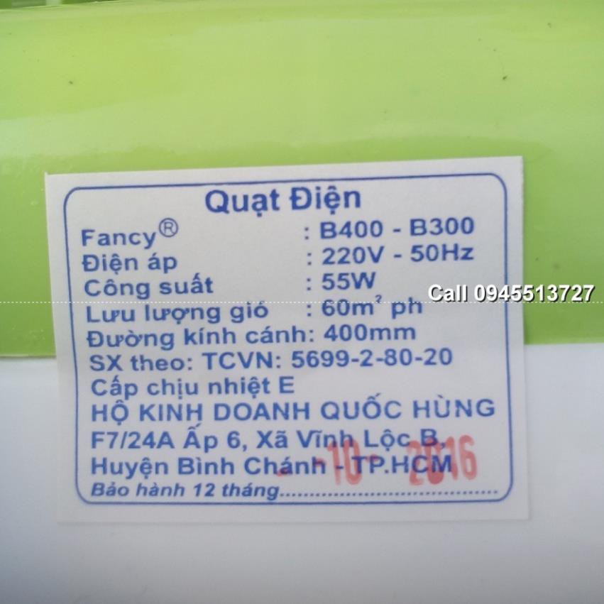 (Chính Hãng ) Quạt hộp Fancy B300 - B400