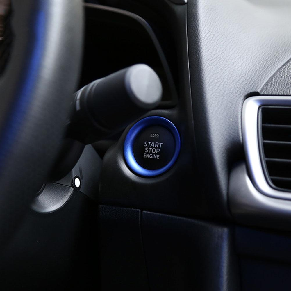 MG Bảng điều khiển màu đỏ Nút khởi động động cơ Nút bấm Vòng trang trí cho Mazda 3 Axela 2014-2017