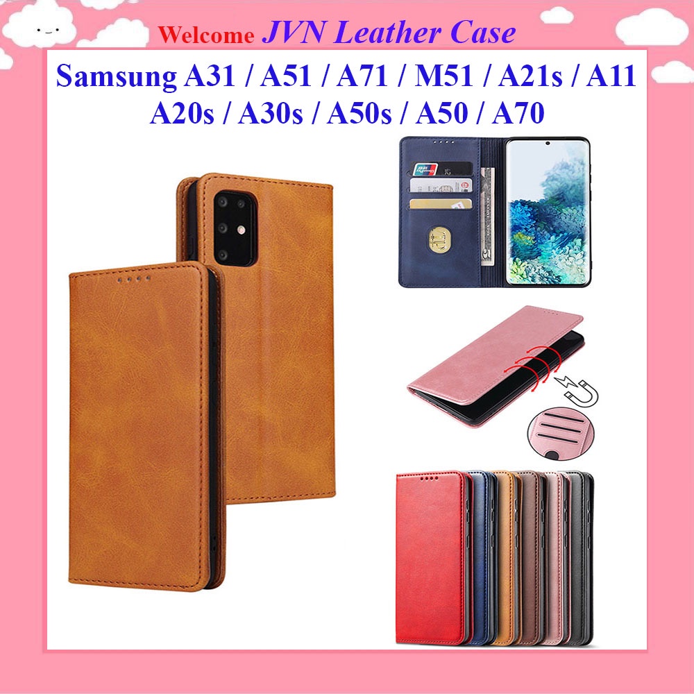 Bao da Samsung A31, A51, A71, M51, A21s, A11, A20s, A50, A50s, A30s, A70 kiểu ví, có ngăn đựng thẻ tiền