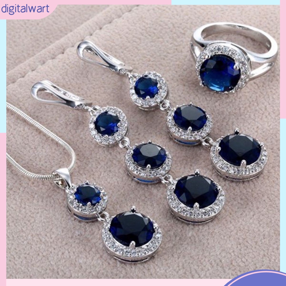 Set Vòng cổ Nhẫn Và Đôi Khuyên Tai Kiểu Dáng Thời Trang Sang Trọng Cho Nữ