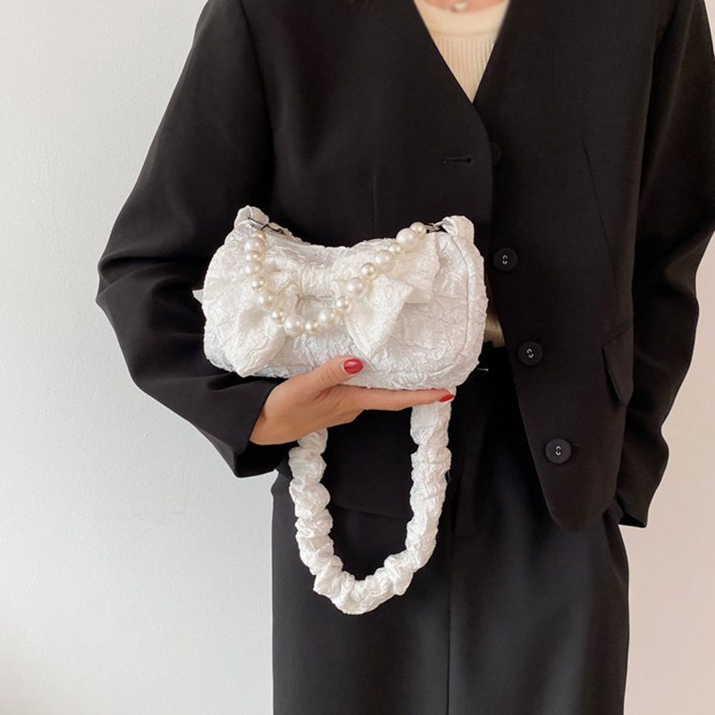 Túi Đeo Chéo Đựng Điện Thoại Đính Nơ Ngọc Trai Giả Thời Trang Cho Nữ