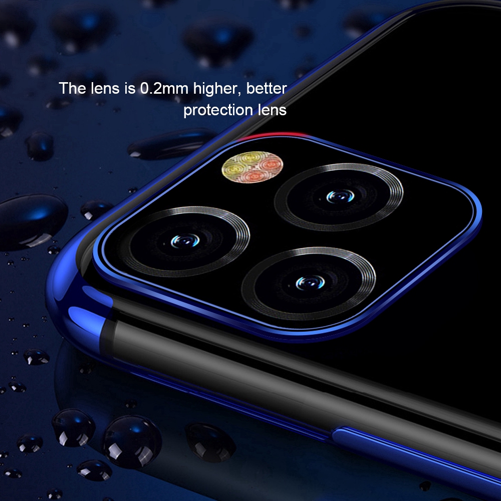 Ốp điện thoại TPU dẻo màu pha lê trong suốt mạ viền sang trọng cho IPHONE 12 11 Pro Max 6 6S 7 7G 8 PLUS SE 2020 SE2