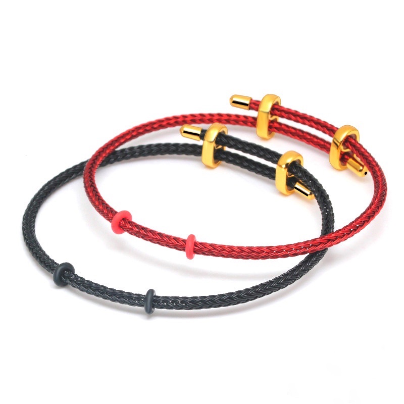 Vòng tay dây thép bắt mắt có thể kết hợp với đá phong thủy, phối charm [TẶNG CHẶN CAO SU]