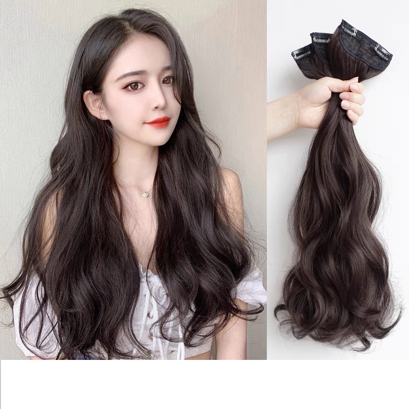 Set 3 kẹp tóc giả xoăn cao cấp làm phồng tóc