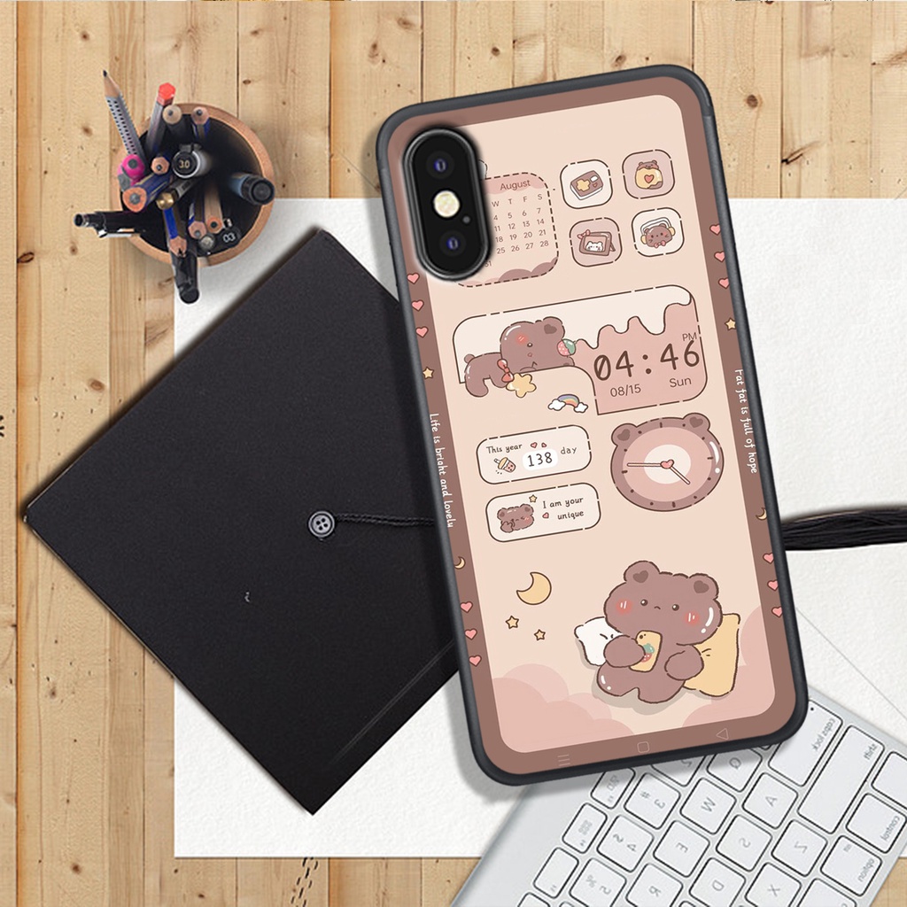 Ốp Lưng IPHONE X/XS - XR - XSMAX, In Hình Gấu Cute, màu sắc bắt mắt.