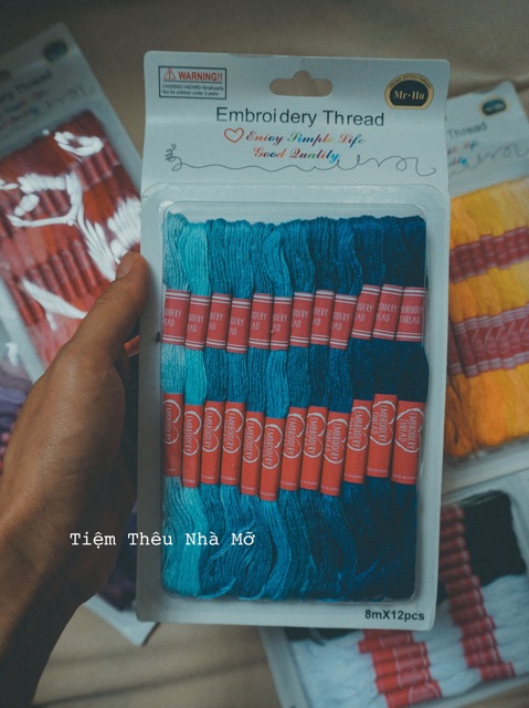 Set chỉ cotton loang màu