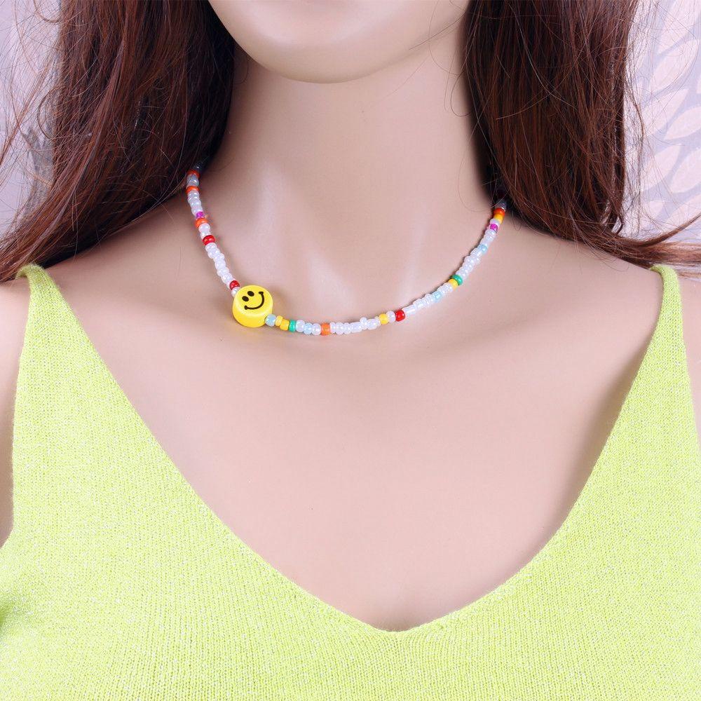 Vòng Tay Chuỗi Hạt Gốm Sứ Mặt Cười Phong Cách Dân Tộc Ngọt Ngào Cho Nữ