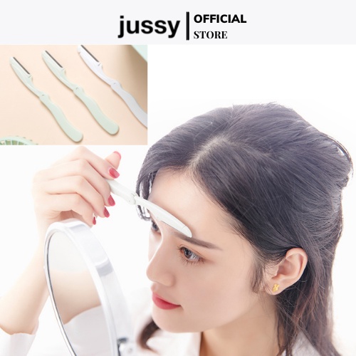Bộ 3 Dao Cạo Lông Mày Tiện Lợi Tỉa Lông Mày Nhỏ Gọn, Tạo Khuôn Mày, Tặng Kèm 2 Chổi và Bông Mút Lau Mua 1 Được 3
