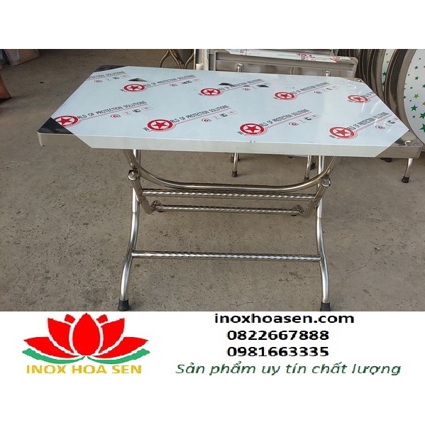 Bộ bàn ghế inox 6 ghế và 1 bàn, bàn inox chữ nhật, ghế inox tròn