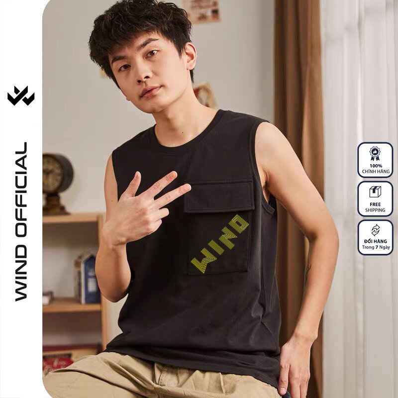 Áo ba lỗ unisex W WIND form rộng sát nách WIND tanktop thời trang nam nữ oversize