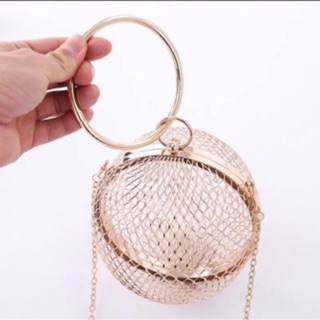 Clutch đi tiệc - ví cầm tay - túi xách nhỏ hình cầu dạng lưới sự kiện sang chảnh lịch sự sang trọng mã23