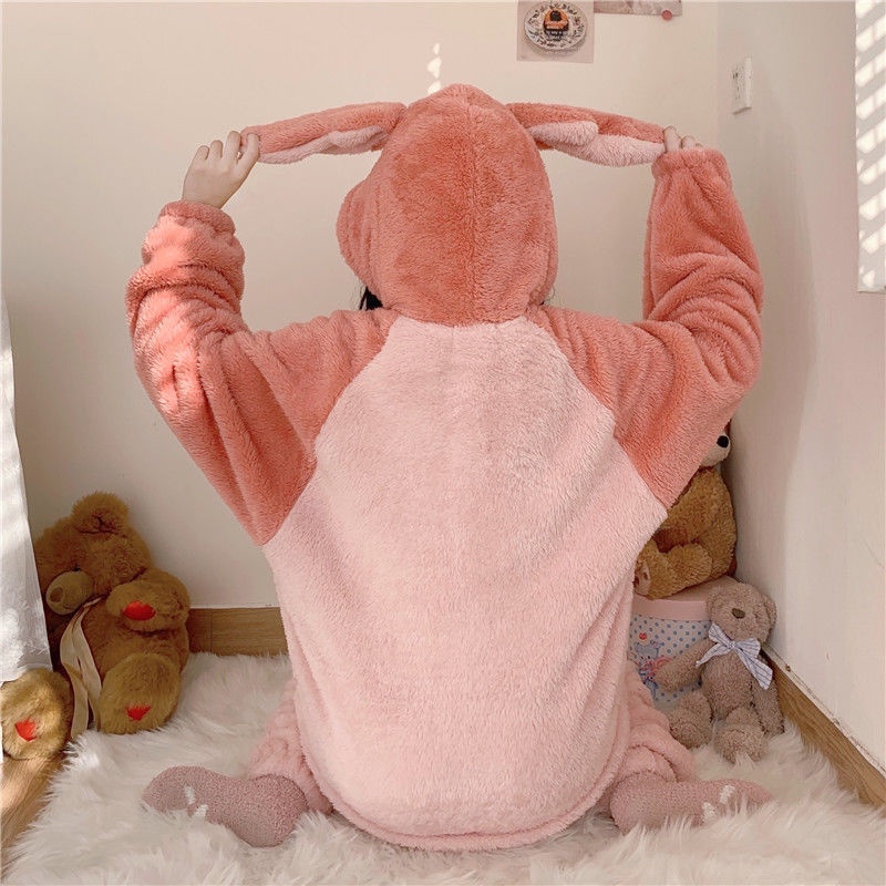 Áo Choàng Ngủ Một Mảnh Chất Liệu Lông Cừu San Hô Dày Dặn In Họa Tiết Hoạt Hình Thời Trang Thu Đông Cho Nữ | BigBuy360 - bigbuy360.vn