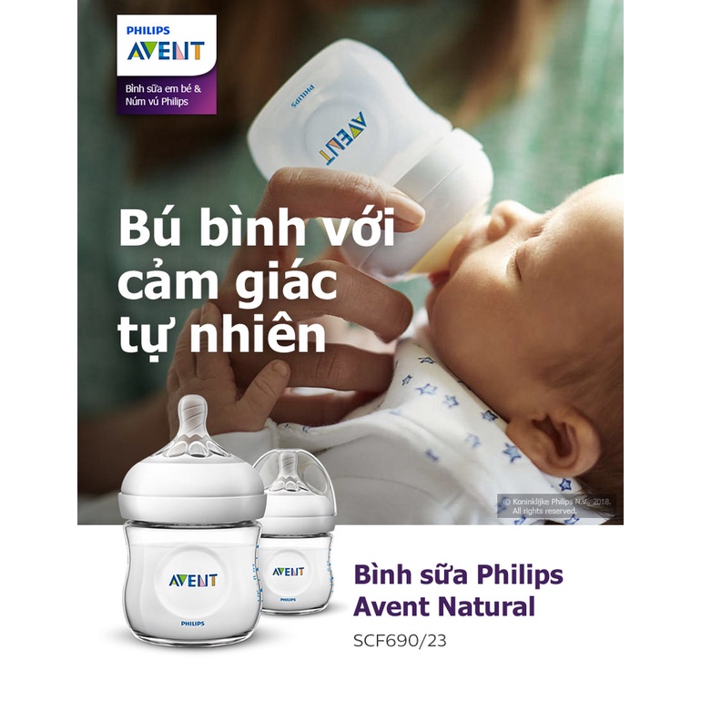 Bình sữa Philips Avent Natural 125ml bằng nhựa, không có BPA (SET 2 bình)