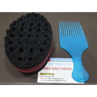 Lược premlock, bộ lược tạo kiểu tóc premlock + mút làm tóc châu phi.