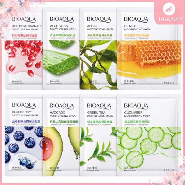 9 mẫu mặt nạ giấy trái cây Bioaqua, Mask nội địa dưỡng da trắng sáng, cấp ẩm, làm mềm da