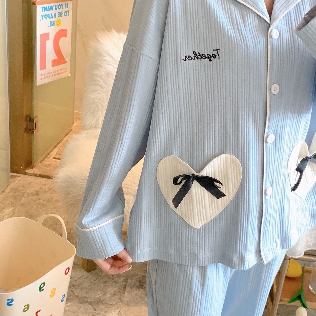 HÀNG SẴN_Bộ Ngủ Pyjama Cotton Bông Dễ Thương Dài Tay Thu Đông_CÓ BIG SIZE