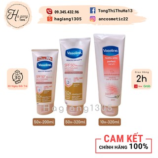  Sữa dưỡng thể Vaseline 50X Healthy Bright Perfect SPF 50++ Dưỡng trắng 5 in 1
