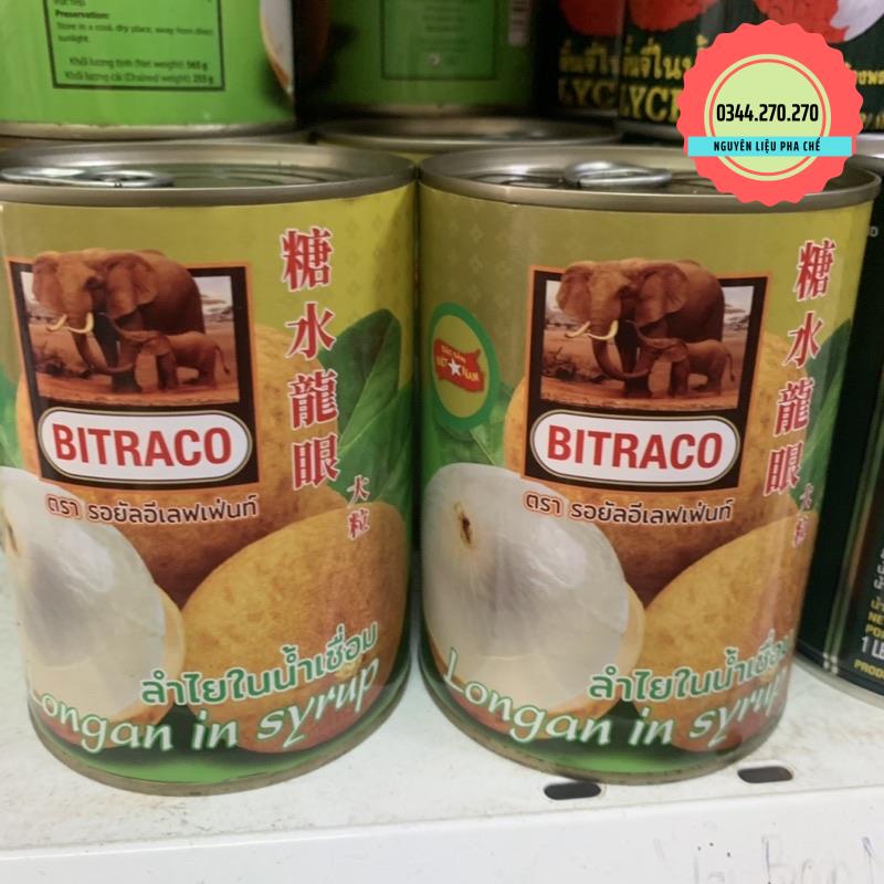 Nhãn ngâm nước đường đóng lon Bitraco- Lon 565gr
