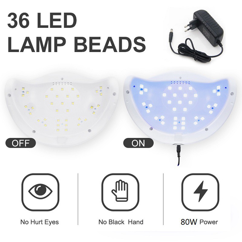 80W SUN X5 PLUS Dùng Làm Khô Sơn Móng Tay Chuyên Nghiệp Đèn LED UV