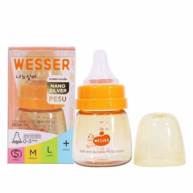 Bình Sữa Wesser Pesu  140ml và 250ml