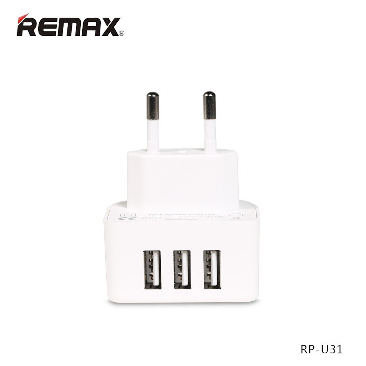 Cục Sạc Điện Thoại Và Máy Tính Bảng 3 Cổng USB Remax 3.1A
