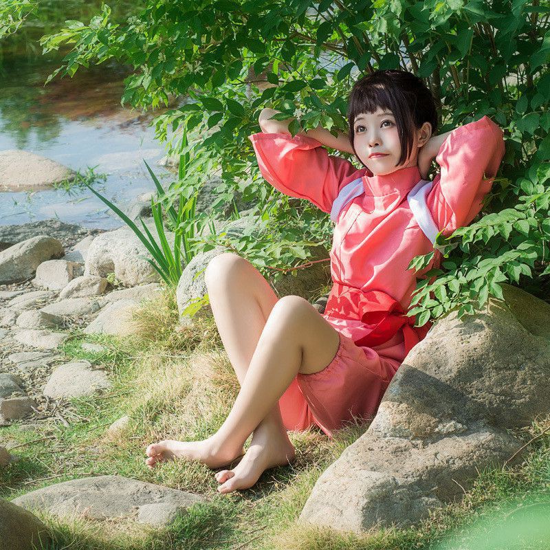 Bộ trang phục/ Tóc giả hóa trang nhân vật hoạt hình Spirited Away Nigiha Yami Kohakunuoshi Chihiro Ogino