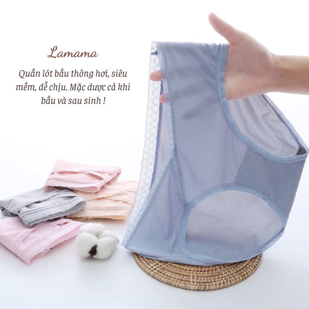 Quần Lót Bầu Cạp Chéo , Quần Lót Thông Hơi Cho Bà Bầu Siêu Mát Lạnh Lamama