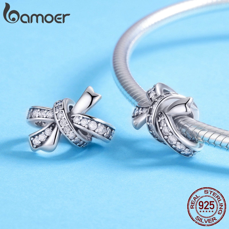 Hạt Trang Sức Bamoer Đính Đá Hình Nơ Độc Đáo Dùng Làm Trang Sức Thủ Công Tiện Lợi