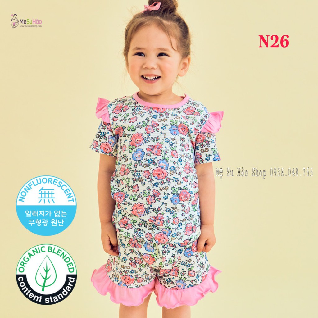 Bộ ngắn tay bé gái mẫu Hoa Nhí của hãng Ttasom, Mã N26, rất xinh và dễ thương