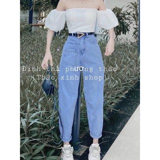 🌀Baggy Jeans Lưng Cao Túi Đắp Trước