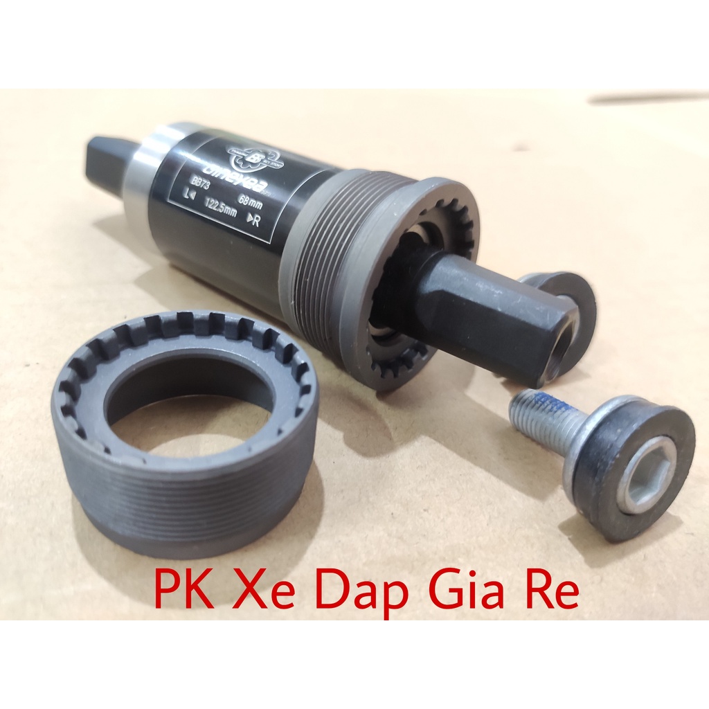 Trục giữa xe đạp GINEYEA BB73, Trục giữa xe đạp cốt vuông bạc đạn 122,5mm