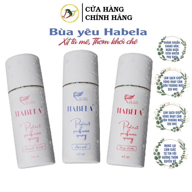 Nước hoa vùng kín HABELA PROTECT PERFUME - DẠNG XỊT THƠM (Lưu hương 12 tiếng) - 3 mùi dễ lựa chọn.
