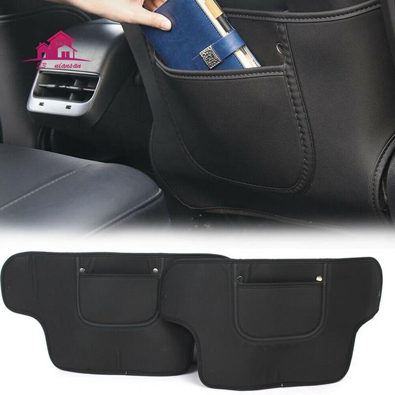 for Tesla el 3 Seat Back Mat Storage Box Anti-Kick Pad Leather Rear Seat Back Protection Pedal Interior Accessories
