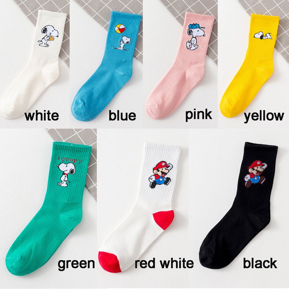 Vớ Cotton Giữ Nhiệt In Họa Tiết Hoạt Hình Nhiều Màu Dễ Thương Cho Nam Và Nữ