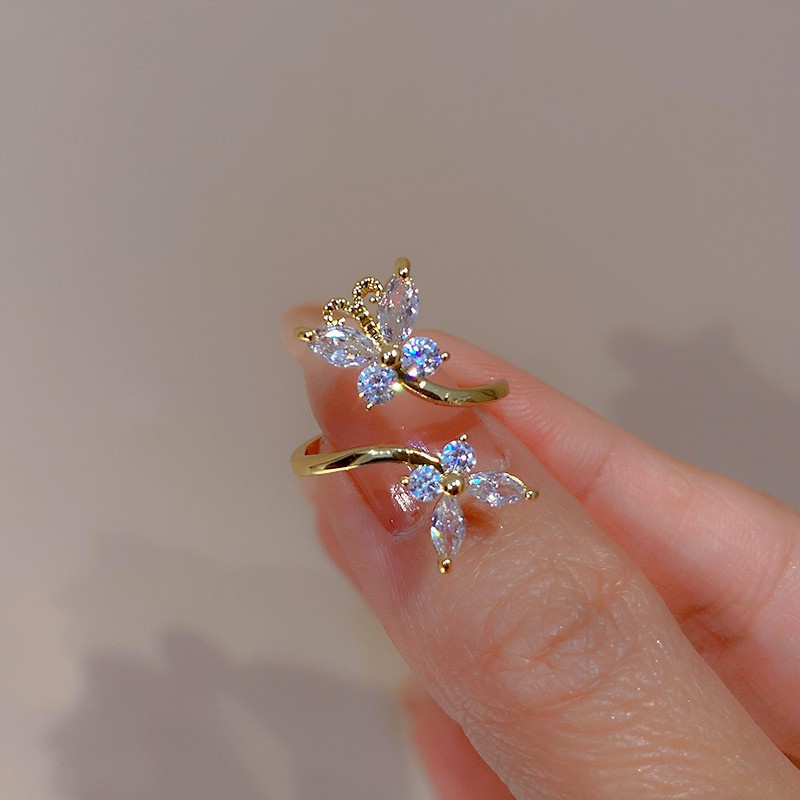 Nhẫn Hình Bướm Sang Trọng Phong Cách Pháp