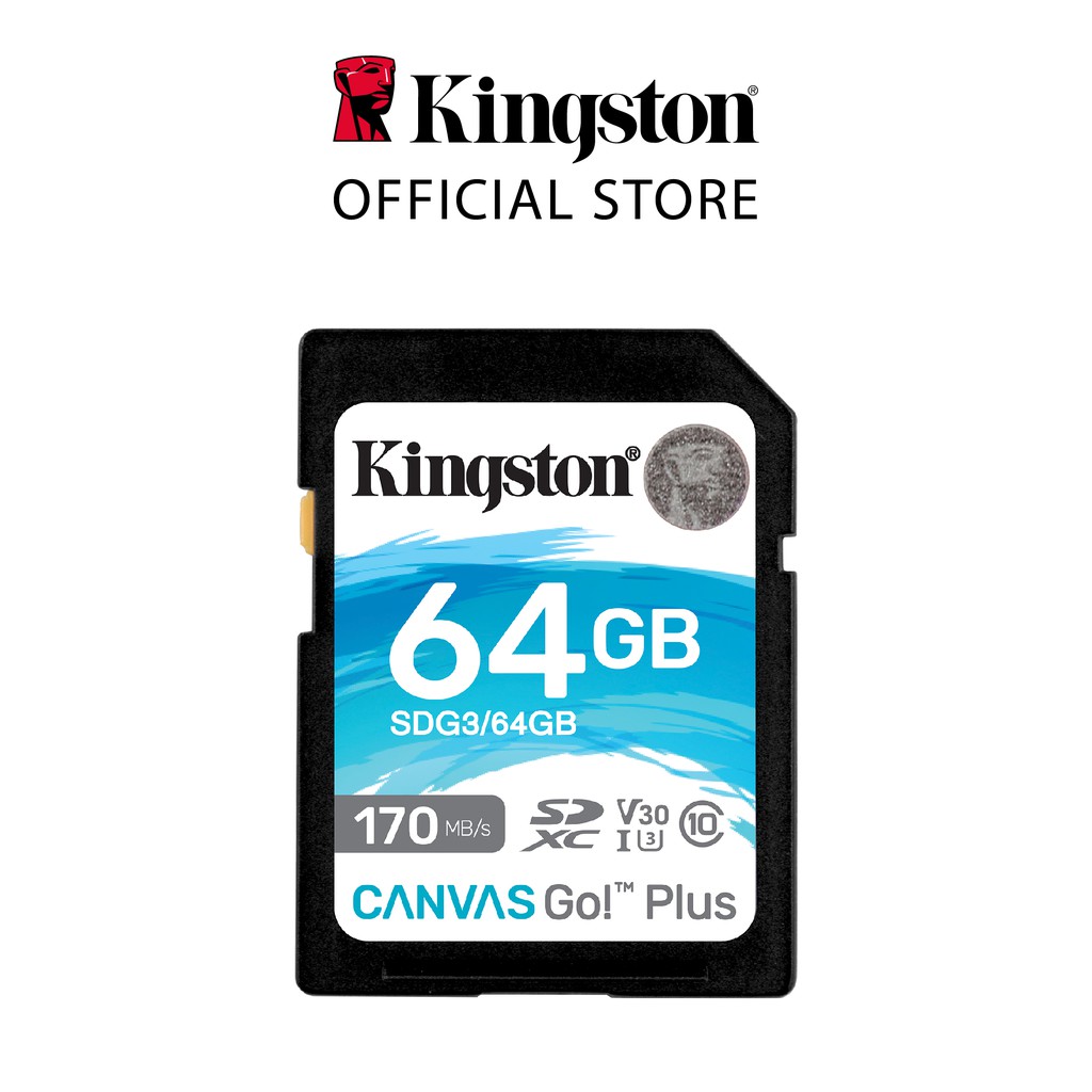 Thẻ nhớ Kingston Canvas Go Plus SD 64GB cho thiết bị di động Android, camera, flycam và sản xuất video 4K SDG3/64G | BigBuy360 - bigbuy360.vn